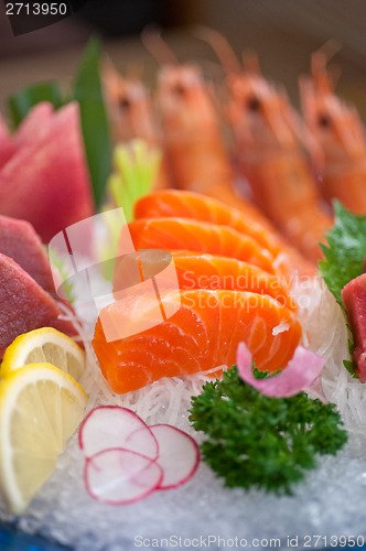 Image of Japanese style assorted sashimi dish