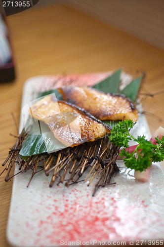 Image of Japanese style teppanyaki roasted cod fish 