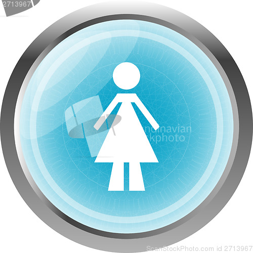 Image of woman glossy web icon on white background