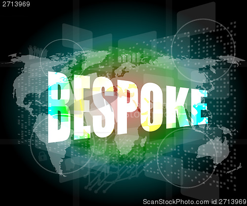 Image of business concept, bespoke digital touch screen interface