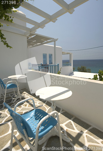 Image of sea view from greek island apartment