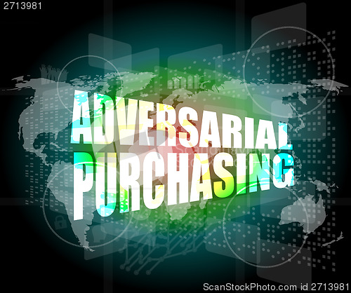 Image of Backgrounds touch screen with adversarial purchasing words