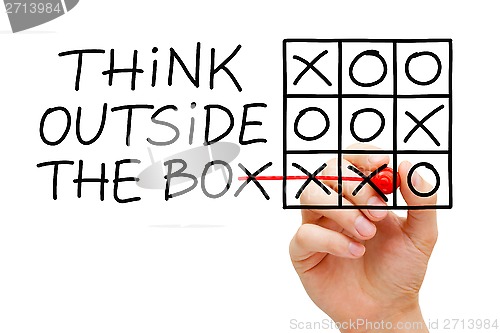 Image of Think Outside The Box Tic Tac Toe Concept