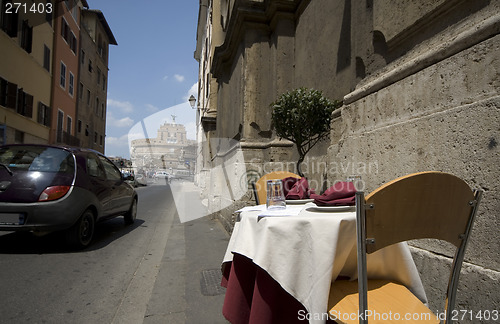 Image of street side restaurant rome italy