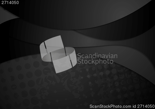 Image of Abstract black waves modern design