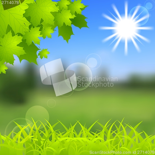 Image of Spring and summer background. Gradient mesh