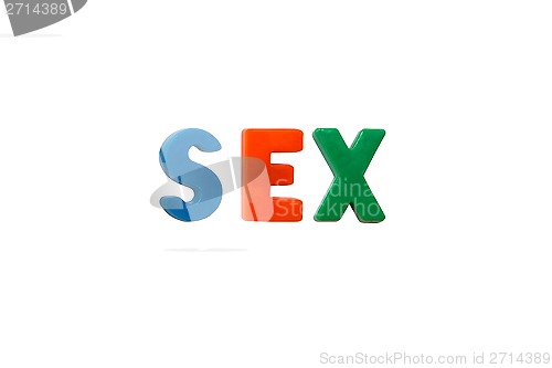 Image of Letter magnets SEX isolated on white