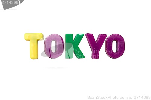 Image of Letter magnets TOKYO isolated on white