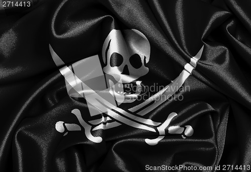 Image of Satin flag, three dimensional render