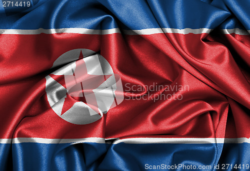 Image of Satin flag, three dimensional render