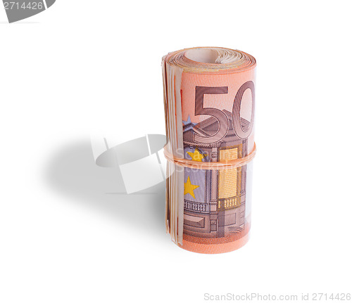 Image of Roll of 50 euro bills