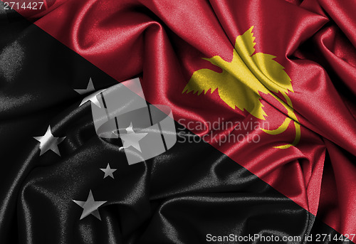 Image of Satin flag, three dimensional render