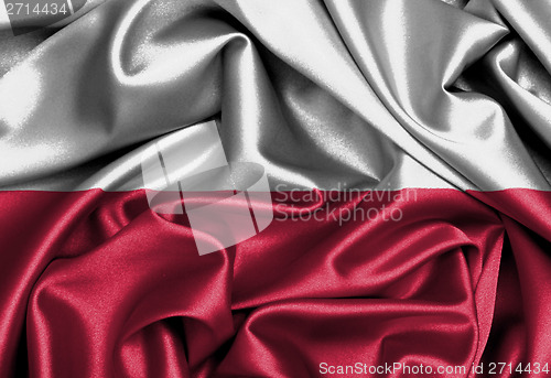 Image of Satin flag, three dimensional render