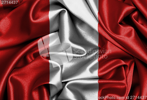 Image of Satin flag, three dimensional render