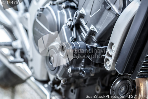 Image of Motorcycle engine close-up detail background