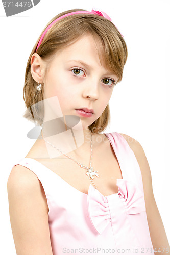 Image of Studio portrait of young beautiful girl