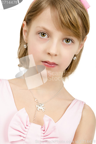 Image of Studio portrait of young beautiful girl