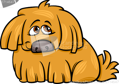 Image of cute hairy dog cartoon illustration