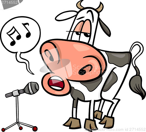 Image of singing cow cartoon illustration
