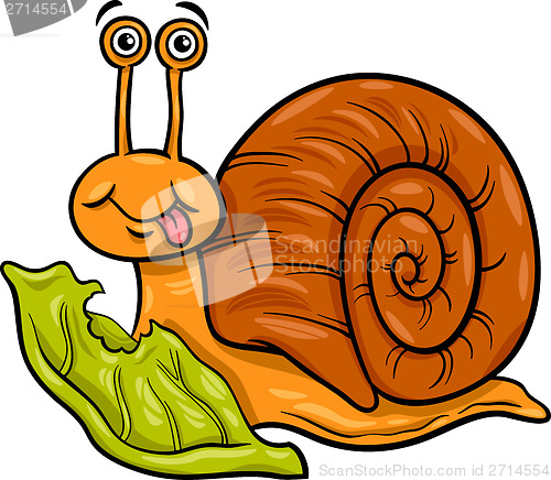 Image of snail and lettuce cartoon illustration