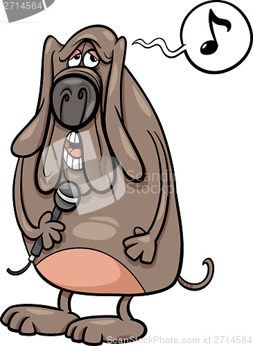 Image of singing dog cartoon illustration