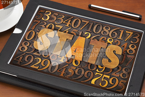 Image of stats (statistics) word  and numbers