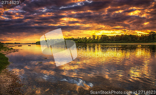 Image of Sunset on the Loire River in France