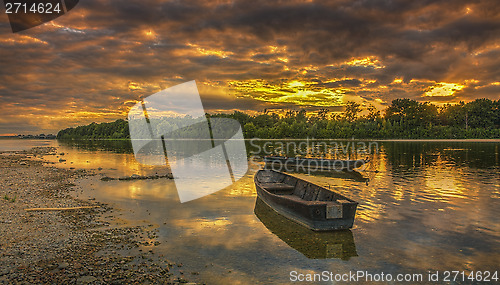 Image of Sunset on the Loire River in France