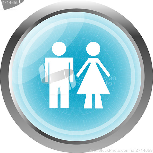 Image of icon toilet button, Man and Woman, isolated on white