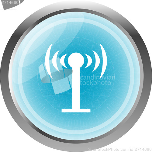 Image of Wifi symbol icon (button) isolated on white background