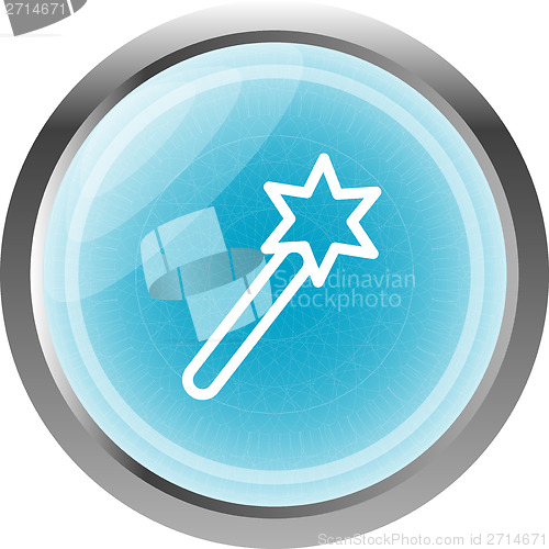 Image of Icon magic wand, web button isolated on white