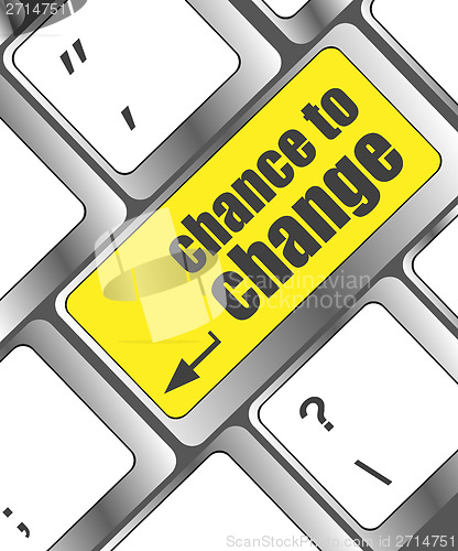 Image of chance to change key on keyboard showing business success