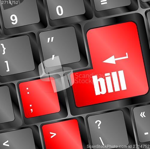 Image of bill button on the keyboard keys