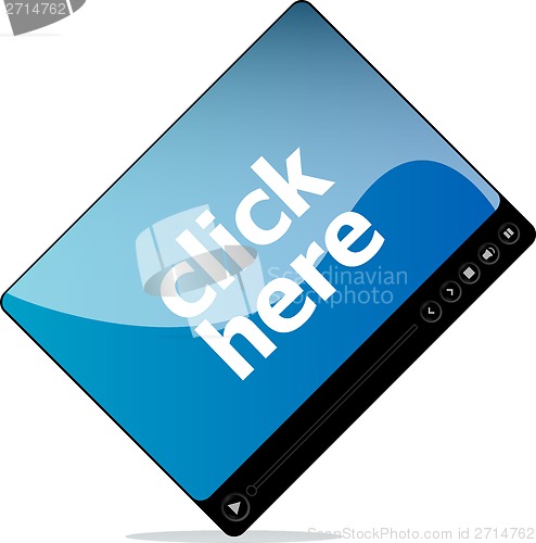 Image of Video movie media player with click here on it