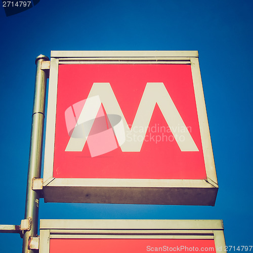 Image of Retro look Metro sign