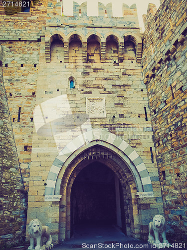 Image of Retro look Albertis Castle in Genoa Italy