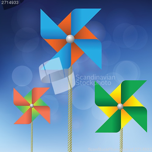 Image of colorful windmills