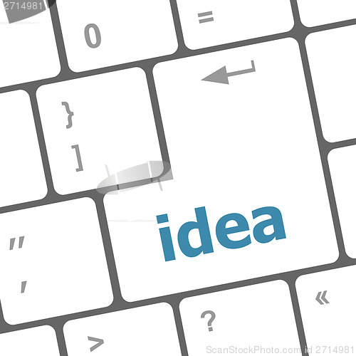 Image of Business concept: computer keyboard with word idea on enter button