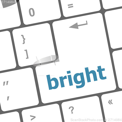 Image of Button with bright on computer keyboard. business concept