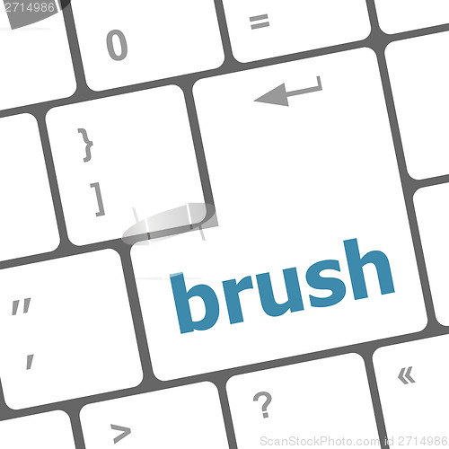 Image of button with brush word on computer keyboard keys