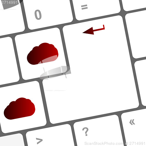 Image of Cloud computing concept on computer keyboard