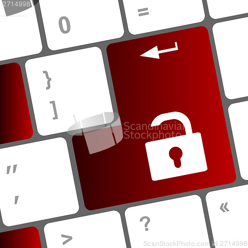 Image of open lock button on the keyboard key