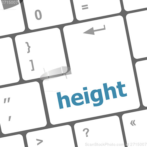 Image of height button on modern computer keyboard. Internet Concept