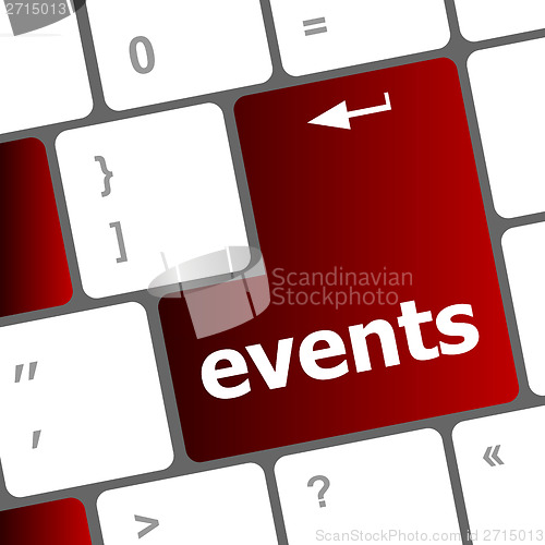 Image of events button on the keyboard - holiday concept