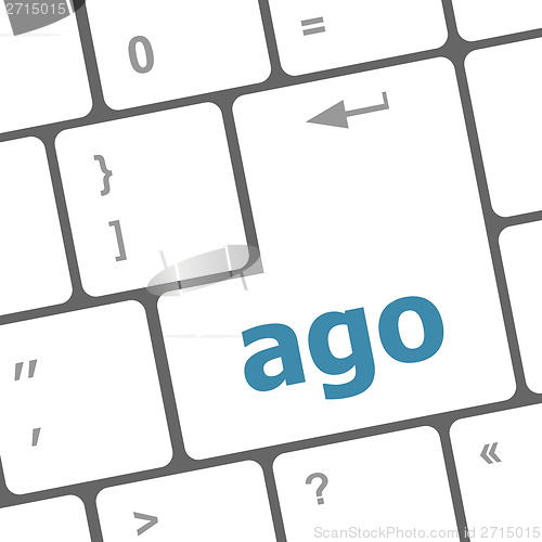 Image of ago message on enter key of keyboard keys