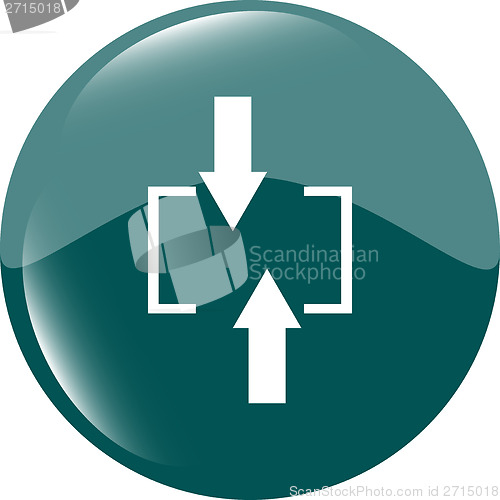 Image of arrow set on web icon (button)