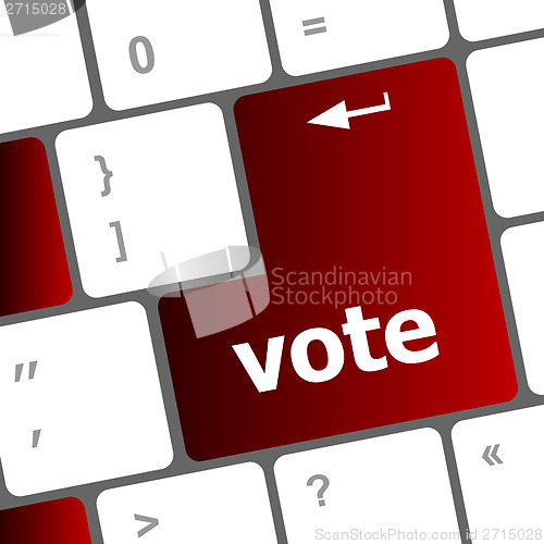 Image of vote button on computer keyboard key