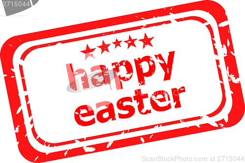 Image of Happy Easter red grunge vintage seal isolated on white