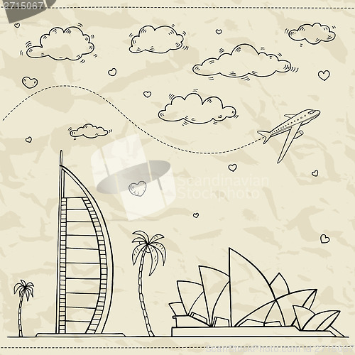 Image of Travel and tourism background.