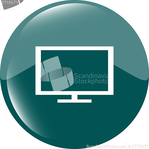 Image of laptop or monitor sign web button icon isolated on white